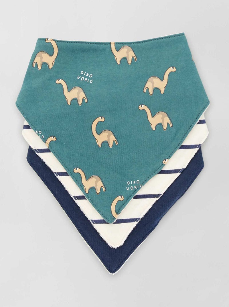 Lot de 3 bavoirs bandana vert - Kiabi