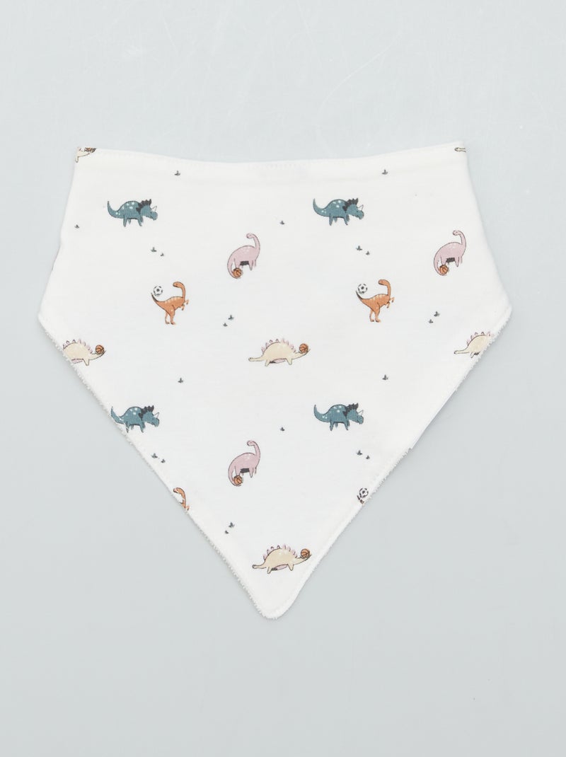 Lot de 3 bavoirs en coton forme triangle Vert - Kiabi
