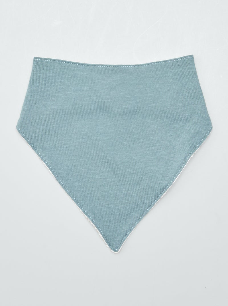 Lot de 3 bavoirs en coton forme triangle Vert - Kiabi