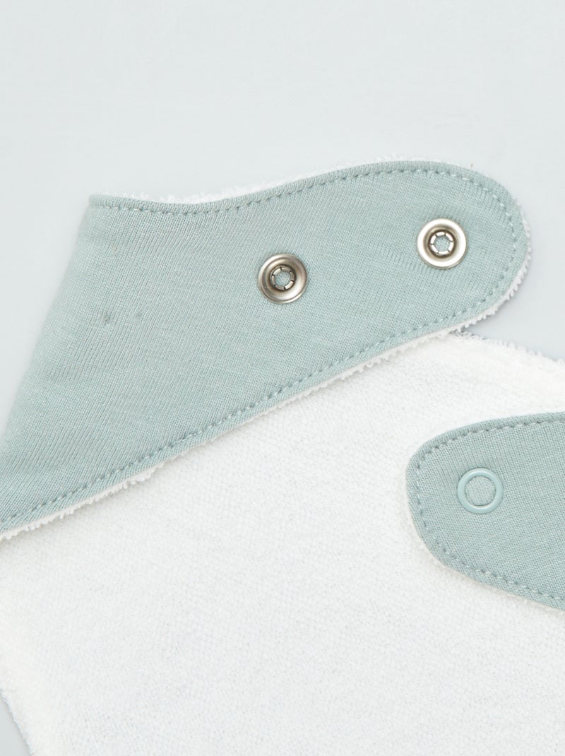 Lot de 3 bavoirs en coton forme triangle Vert - Kiabi