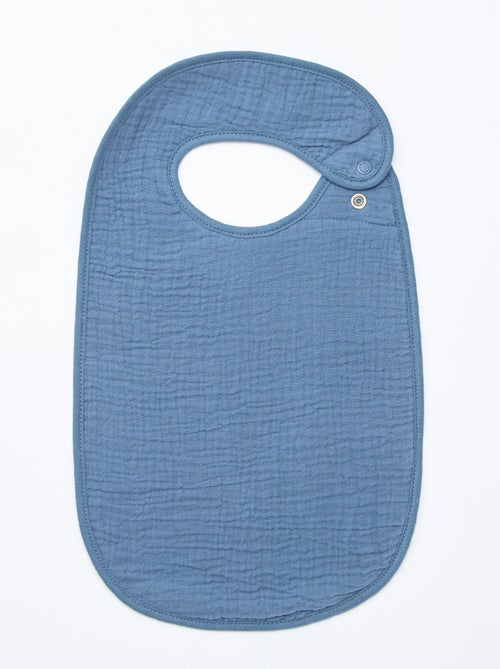 Lot de 3 bavoirs en gaze de coton doublure en éponge - Kiabi