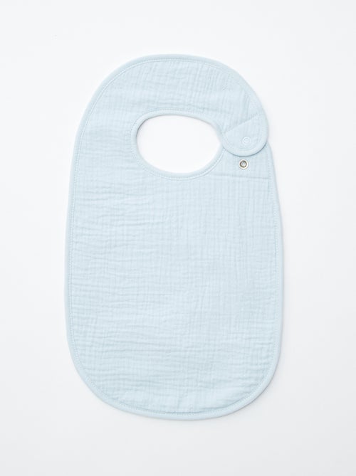 Lot de 3 bavoirs en gaze de coton doublure en éponge - Kiabi