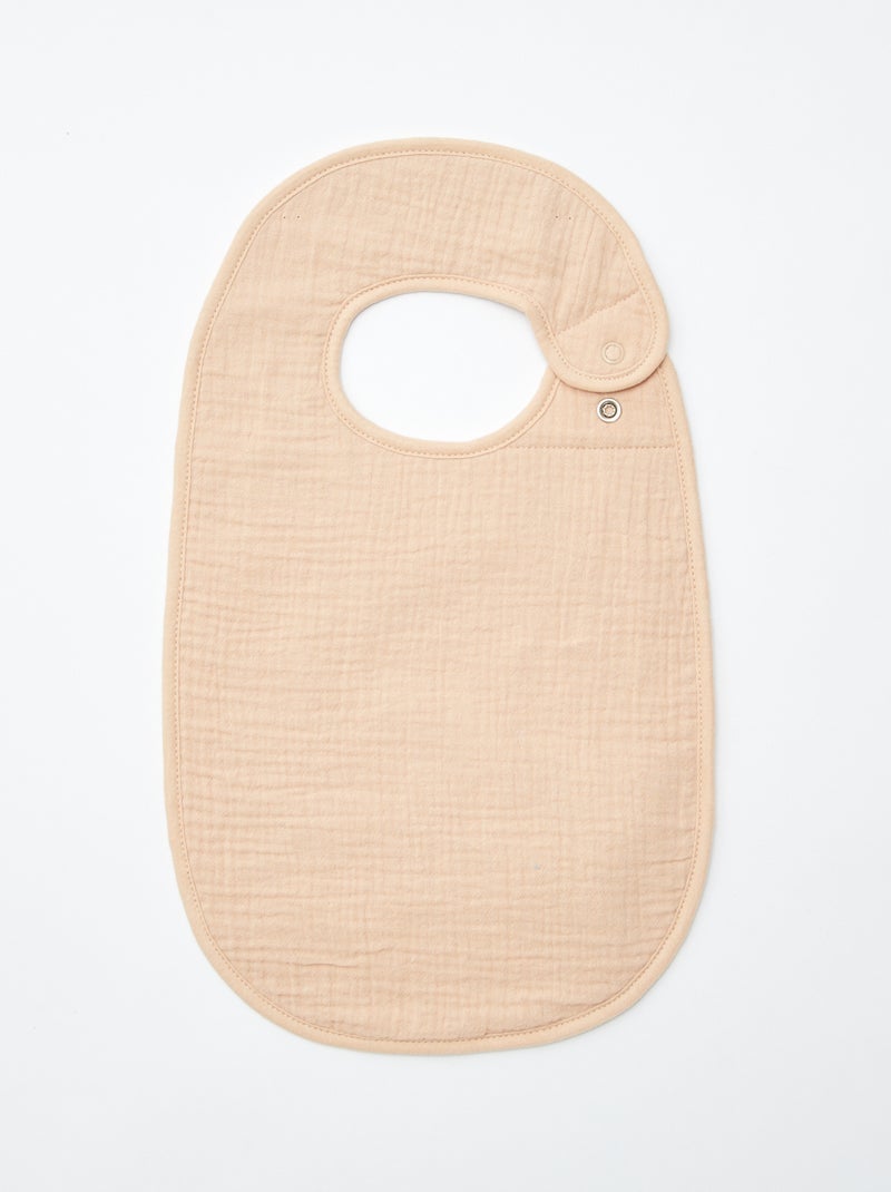 Lot de 3 bavoirs en gaze de coton doublure en éponge BLEU - Kiabi