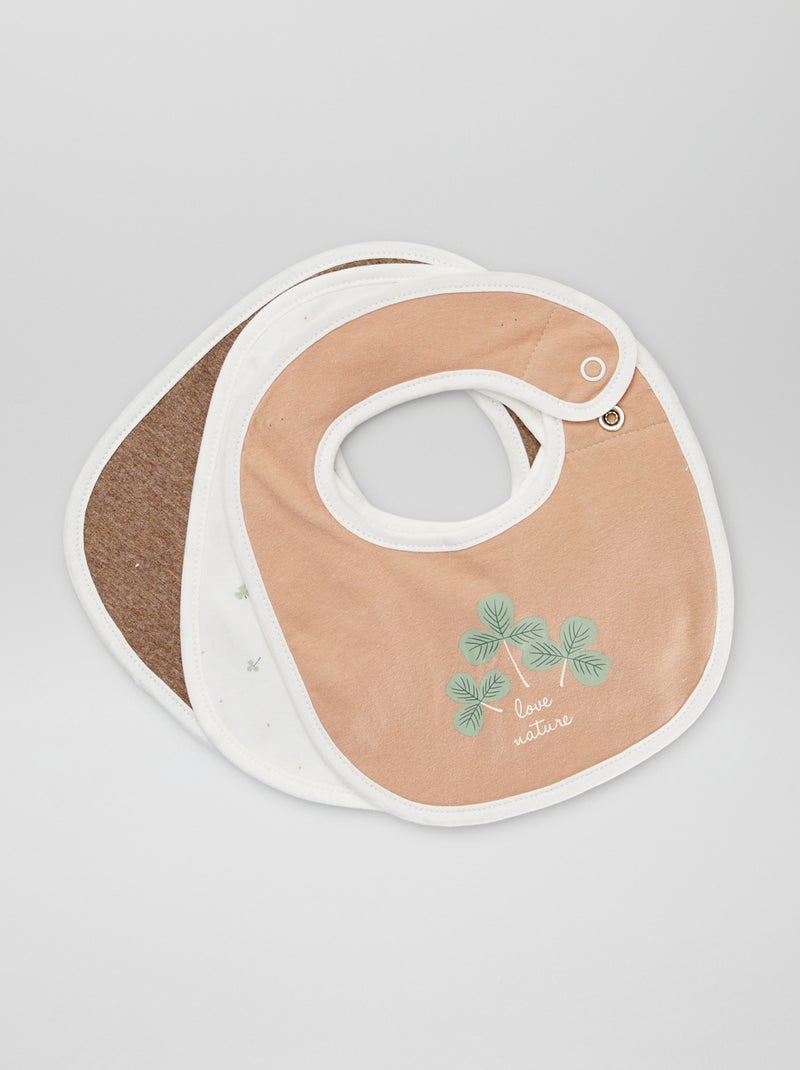 Lot de 3 bavoirs en jersey Blanc - Kiabi
