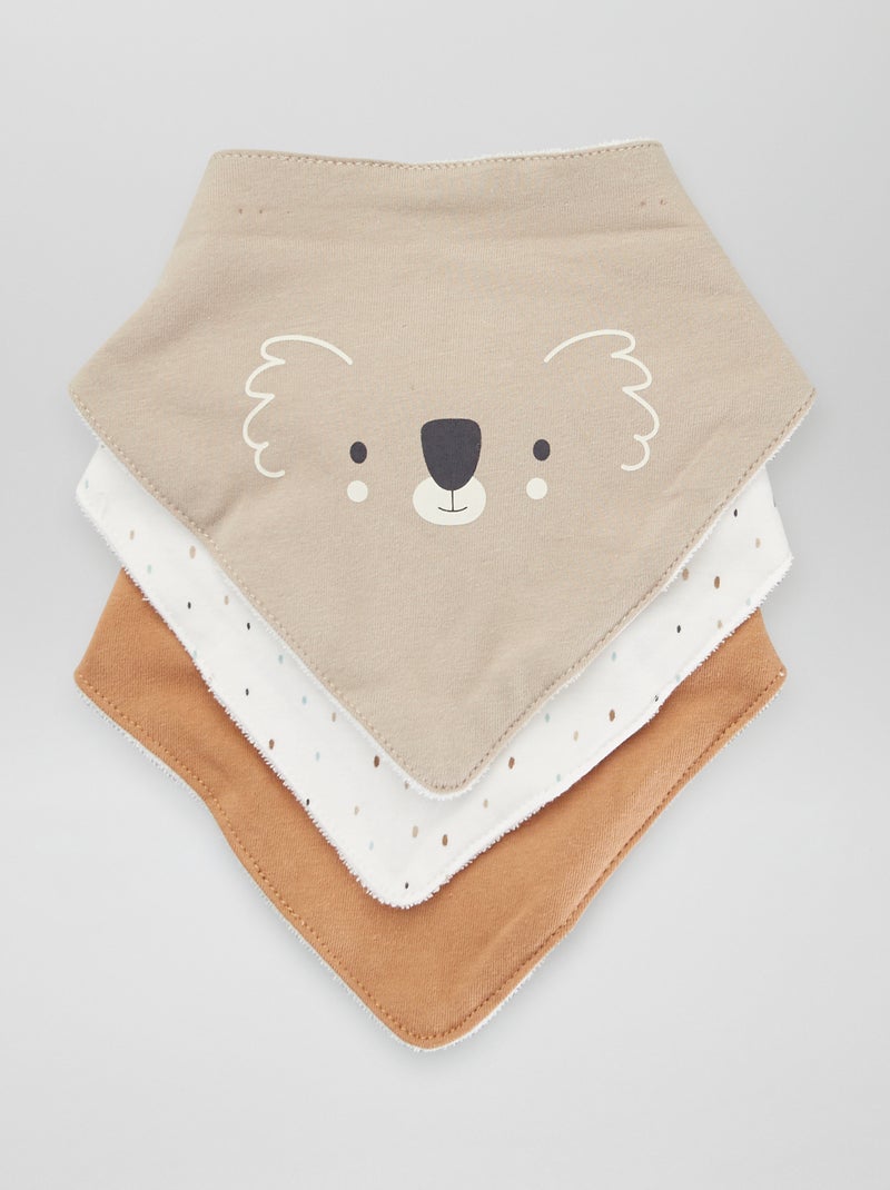 Lot de 3 bavoirs triangle Beige - Kiabi