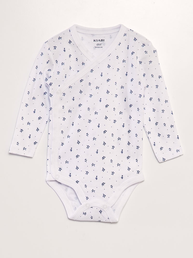 Lot de 3 bodies à forme croisées Blanc/rose - Kiabi