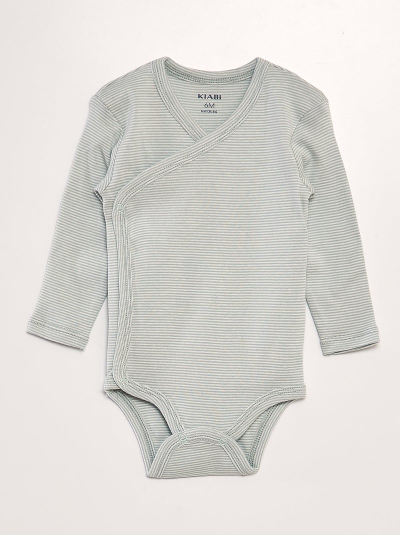 Lot de 3 bodies à forme croisées Orange/vert - Kiabi