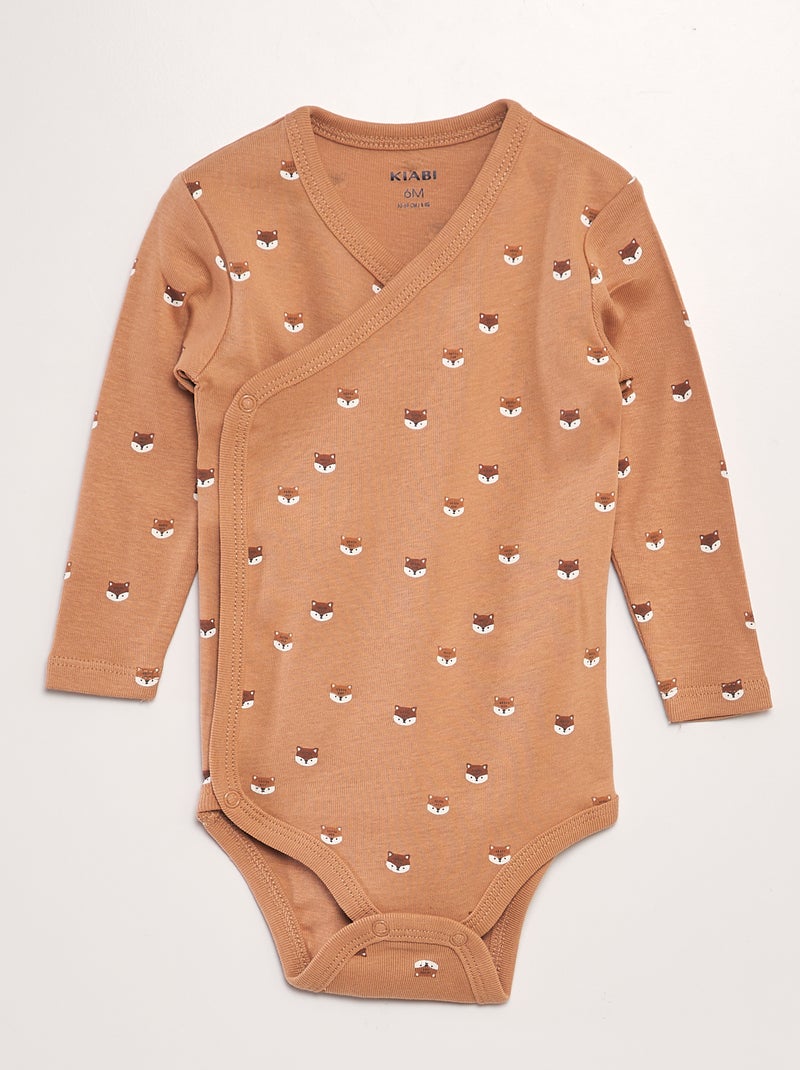 Lot de 3 bodies à forme croisées Orange/vert - Kiabi