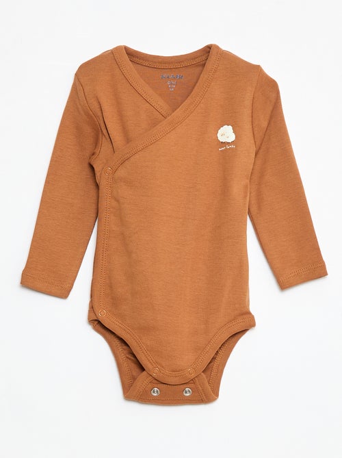 Lot de 3 bodies à manches longues avec ouverture pressionnée - Kiabi Lot de 3 bodies à manches longues avec ouverture pressionnée - Kiabi