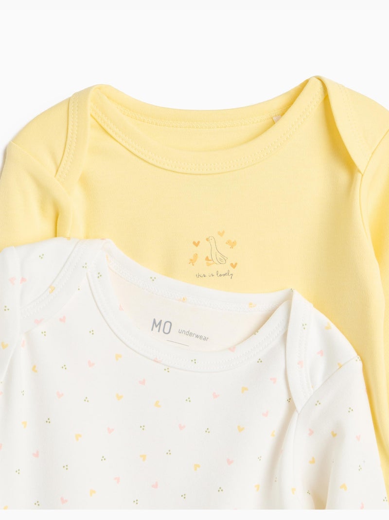 Lot de 3 bodies à manches longues, mo fashion Multicolore - Kiabi