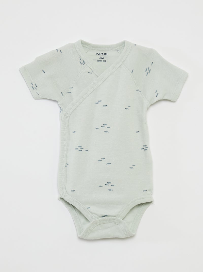 Lot de 3 bodies avec col croisé BLEU - Kiabi
