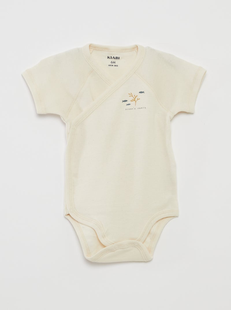 Lot de 3 bodies avec col croisé BLEU - Kiabi