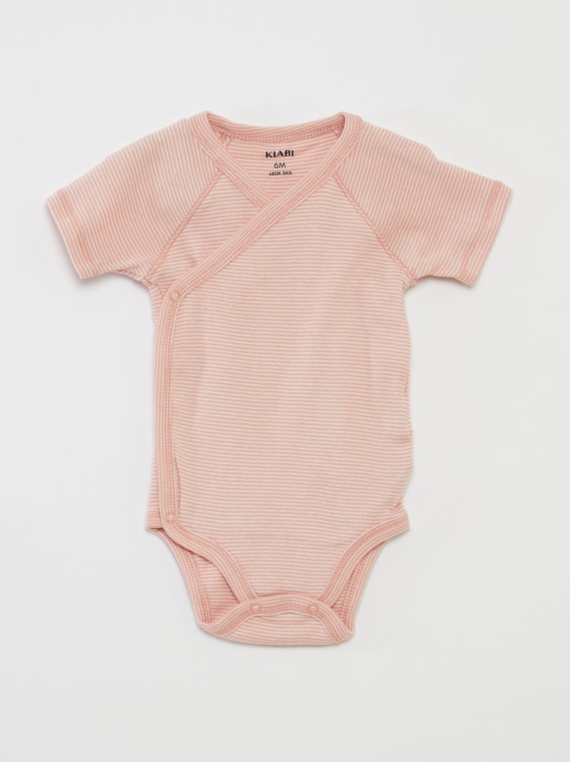 Lot de 3 bodies avec col croisé ROSE - Kiabi