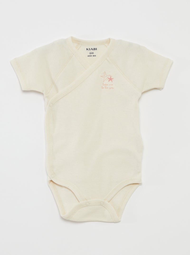 Lot de 3 bodies avec col croisé ROSE - Kiabi