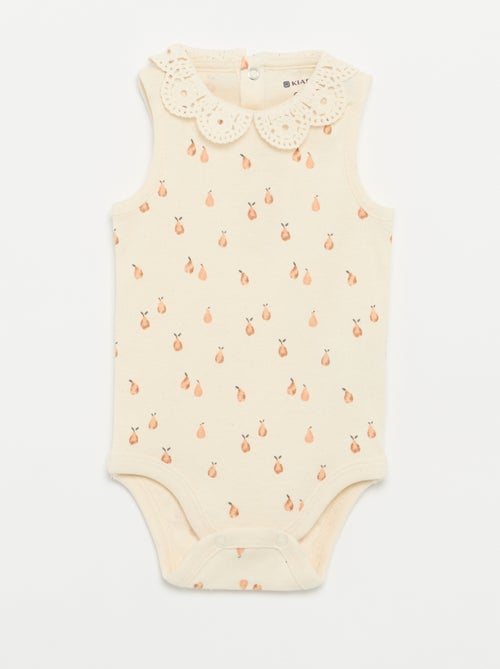 Lot de 3 bodies avec encolure rondes avec borderies - Kiabi
