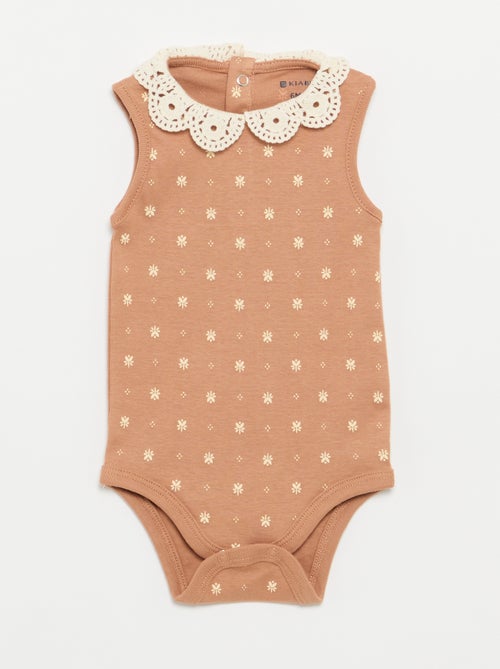 Lot de 3 bodies avec encolure rondes avec borderies - Kiabi
