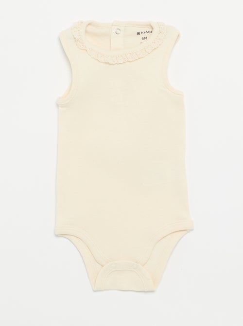 Lot de 3 bodies avec encolure rondes avec borderies - Kiabi