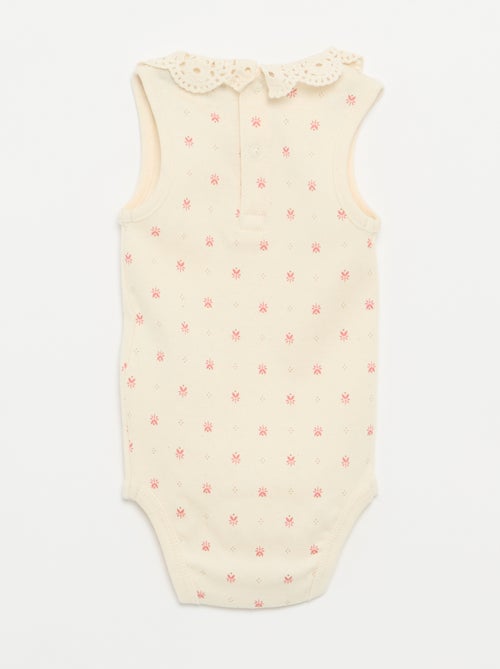 Lot de 3 bodies avec encolure rondes avec borderies - Kiabi