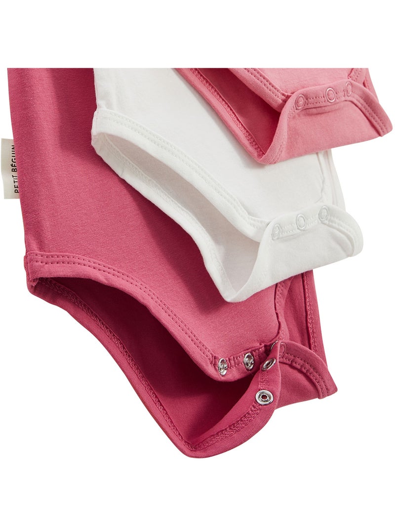 Lot de 3 bodies bébé manches courtes anaelle Rose - Kiabi