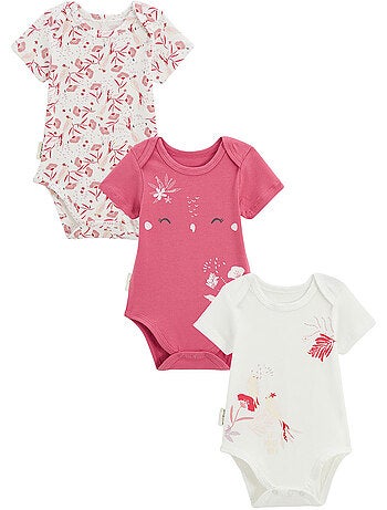 Lot de 3 bodies bébé manches courtes camila