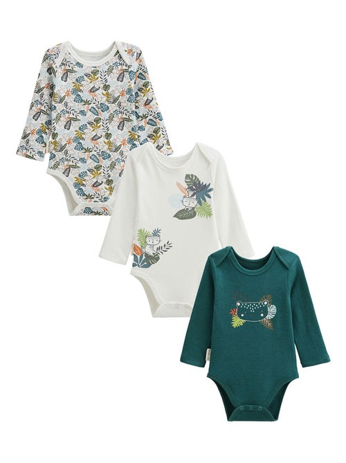 Lot de 3 bodies bébé manches longues canopée - Kiabi Lot de 3 bodies bébé manches longues canopée - Kiabi