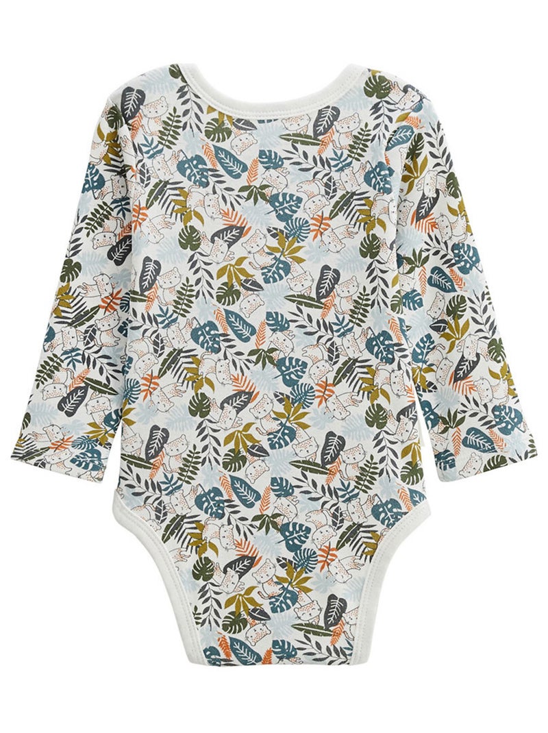 Lot de 3 bodies bébé manches longues canopée Bleu - Kiabi