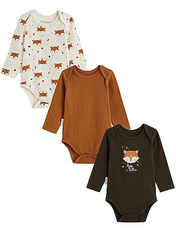 Lot de 3 bodies bébé manches longues Ginkgo
