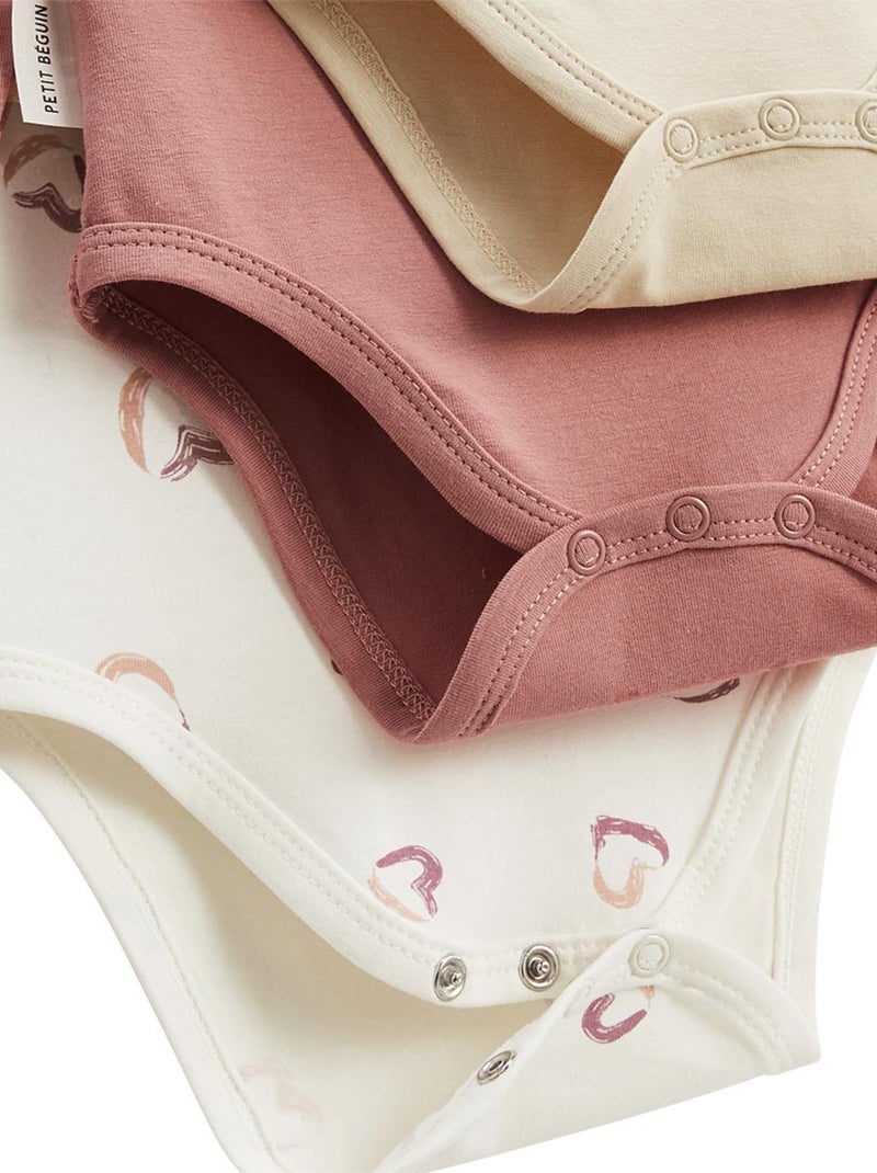 Lot de 3 bodies bébé manches longues maya Rose - Kiabi