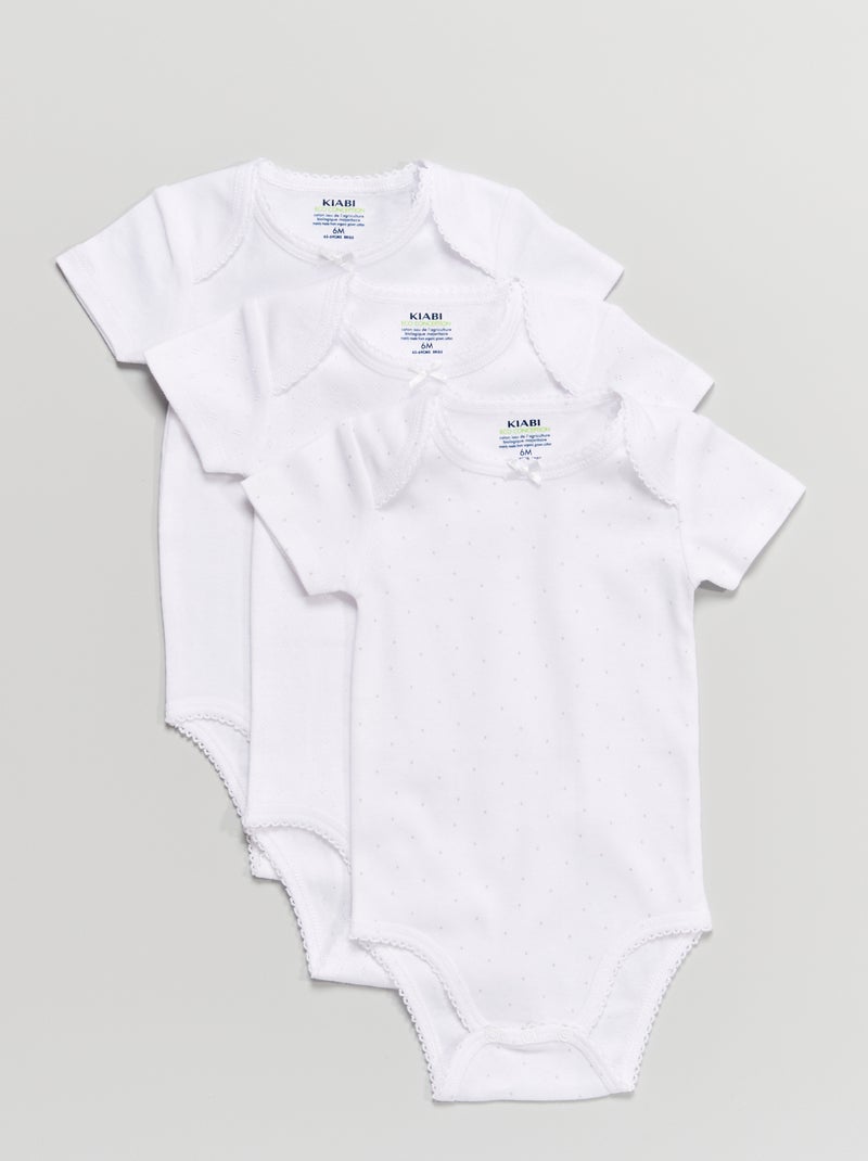Lot de 3 bodies Blanc - Kiabi