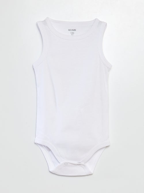 Lot de 3 bodies blancs à bretelles larges - Kiabi Lot de 3 bodies blancs à bretelles larges - Kiabi