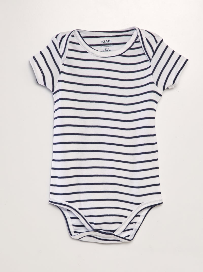 Lot de 3 bodies Bleu/blanc - Kiabi