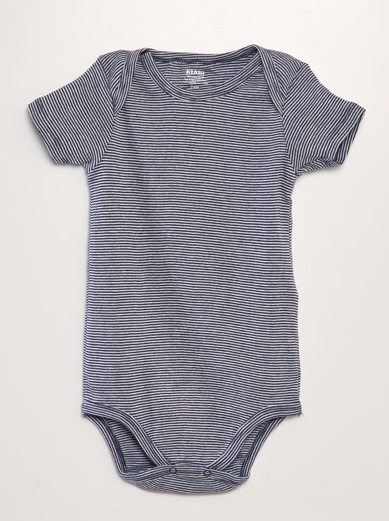 Lot de 3 bodies Bleu/blanc - Kiabi
