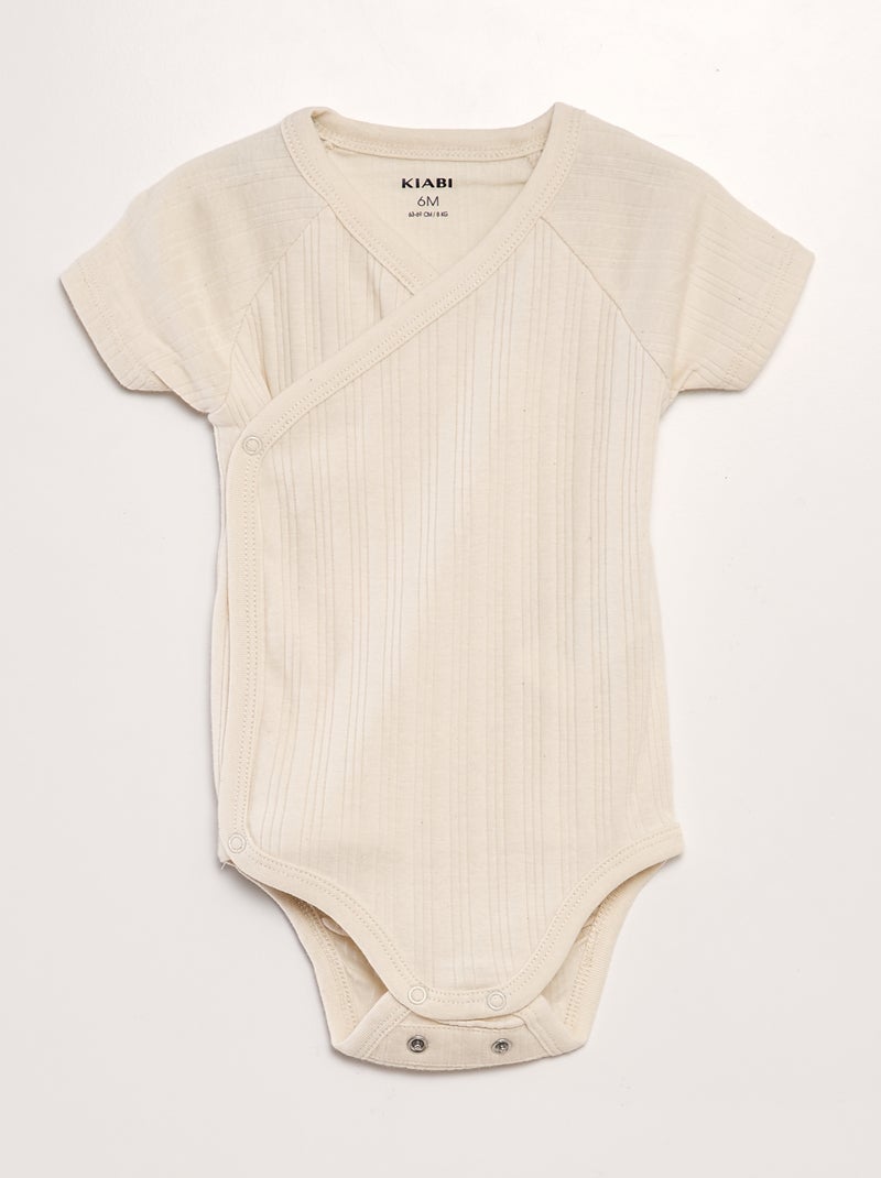 Lot de 3 bodies côtelés Beige - Kiabi