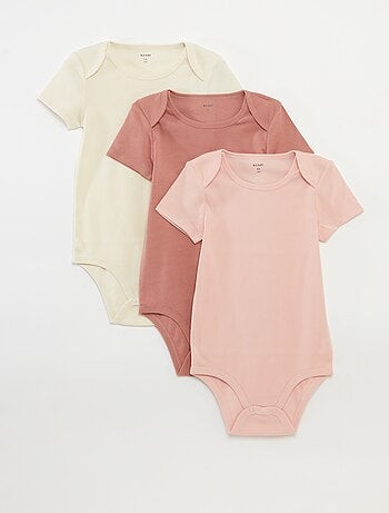 Lot de 3 bodies en coton - collection facile à enfiler