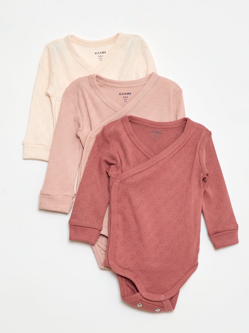 Lot de 3 bodies évolutif Rose - Kiabi
