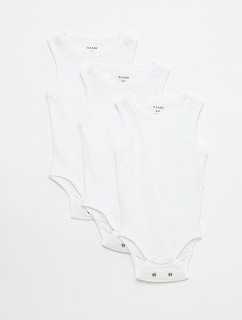 Lot de 3 bodies évolutifs à bretelles unis