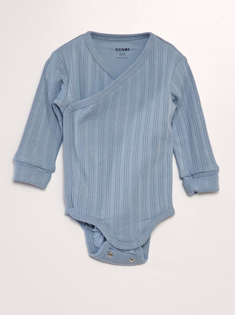 Lot de 3 bodies évolutifs Bleu/beige - Kiabi