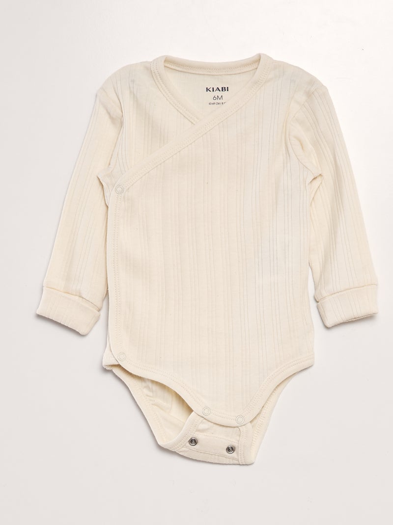 Lot de 3 bodies évolutifs Bleu/beige - Kiabi