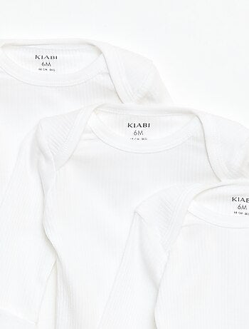 Lot de 3 bodies évolutifs col US et manches longues