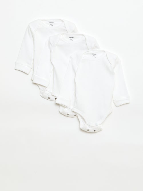 Lot de 3 bodies évolutifs col US et manches longues - Kiabi Lot de 3 bodies évolutifs col US et manches longues - Kiabi