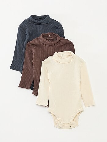 Lot de 3 bodies évolutifs en maille pointelle