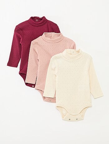 Lot de 3 bodies évolutifs en maille pointelle