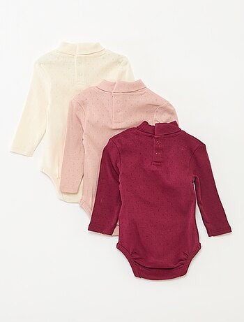 Lot de 3 bodies évolutifs en maille pointelle