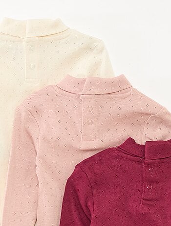 Lot de 3 bodies évolutifs en maille pointelle