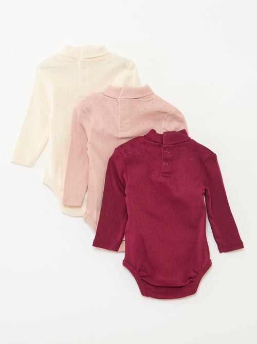 Lot de 3 bodies évolutifs en maille pointelle - Kiabi Lot de 3 bodies évolutifs en maille pointelle - Kiabi