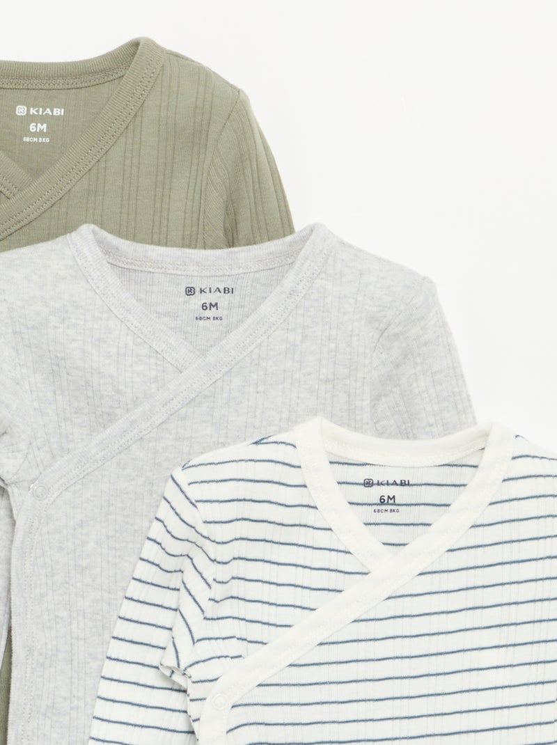 Lot de 3 bodies évolutifs Vert - Kiabi