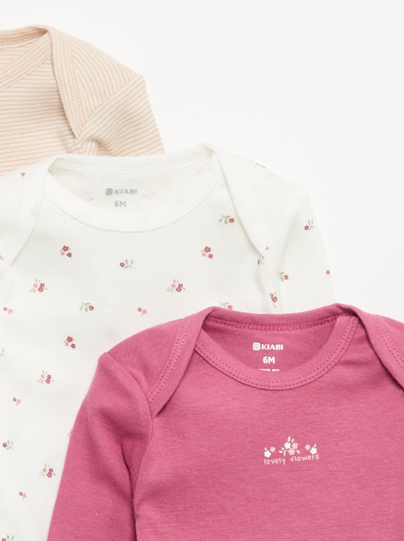 Lot de 3 bodies manches longues Blanc - Kiabi