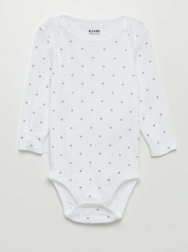 Lot de 3 bodies manches longues blanc - Kiabi