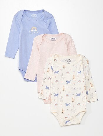 Lot de 3 bodies manches longues - Kiabi