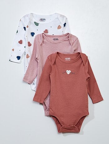 Lot de 3 bodies manches longues - Kiabi